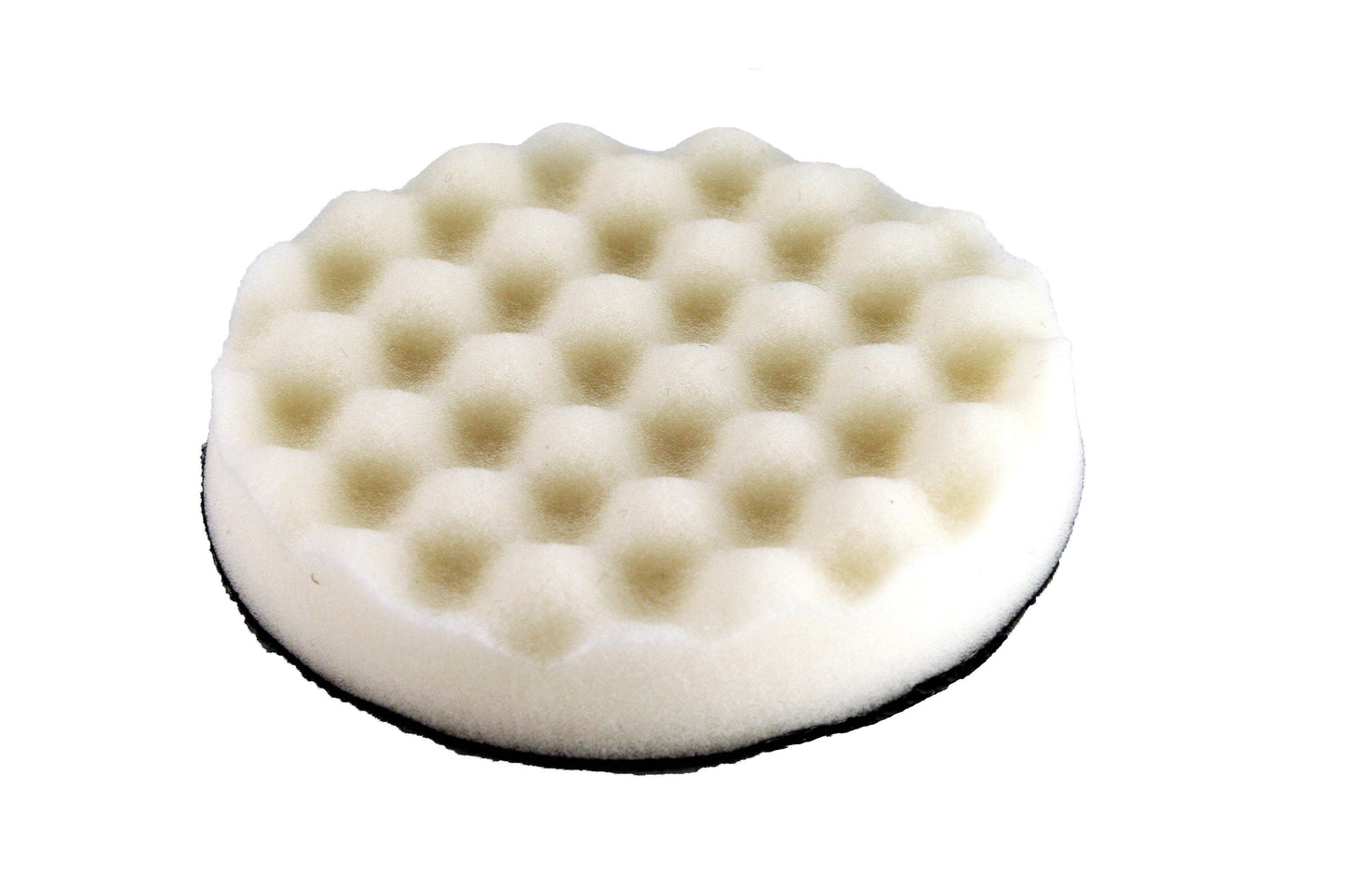 Tampon éponge gaufré blanc auto-agrippant en mousse - Lot de 3 pièces - Accessoire pour polisseuse à air