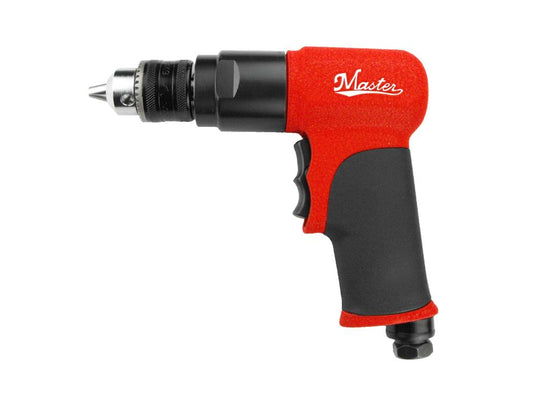 Master Palm Industrial 3/8-inci Reversible Air Drill with Feather Trigger and Keyed Jacobs Chuck, 1800RPM - 28520