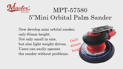 Master Palm 57580 5" Air Palm Orbital Sander – Perfeito para lixamento manual rápido e poderoso com baixa altura