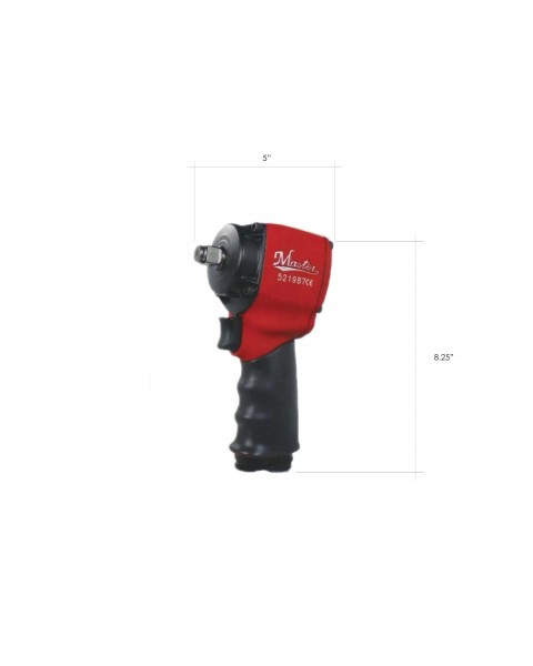 Master Palm Mini Light Weight Impact Wrench, 1/2" Square Drive, Max. 550 ft-lb