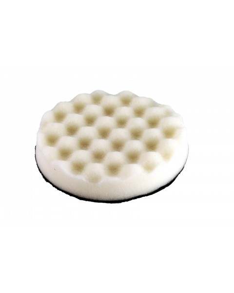 Master Palm Hook and Loop White Waffle Foam Pad Buffer Sponge - Set of 3 Pieces - Pneumatic Air Polisher Accessory, 6 inch