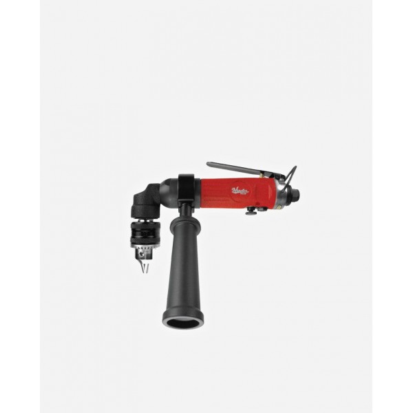 Master Palm Industrial 1/2 inch reversible right angle pneumatic air drill, 1700RPM, with a detachable side handle