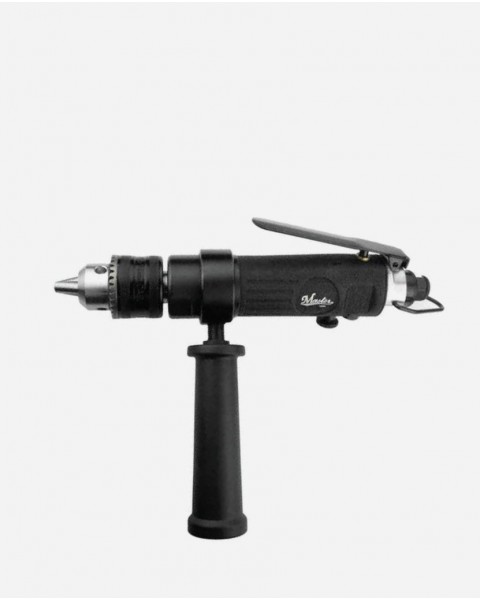 Master Palm MPT-21470 1/2" Reversible Straight Pneumatic Air Drill - Keyed Jacobs Chuck With Side Handle - 800 Rpm - 1/2 HP