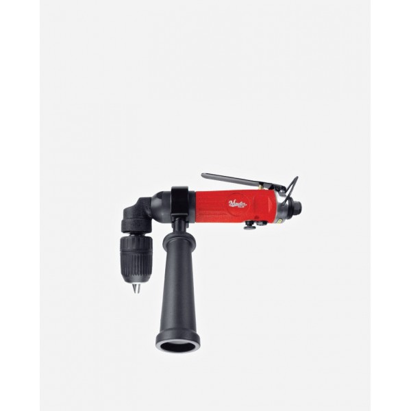 Master Palm  28500K Industrial 3/8 inch 90 Degree right Angle Pneumatic Air Drill Reversible with Quick Change Chuck and side Handle, 1700RPM