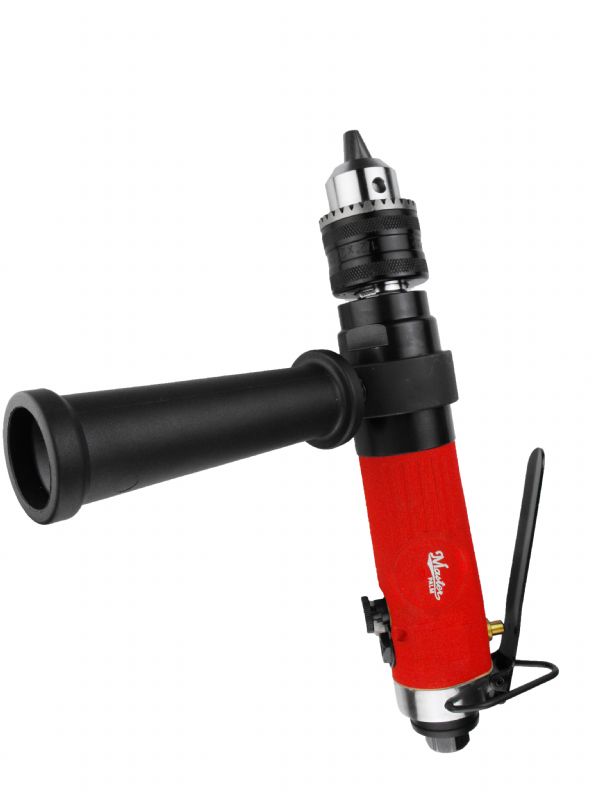 1/2' Reversible Straight Air Drill - Keyed Chuck With Side Handle - 800 Rpm - 1/2 HP