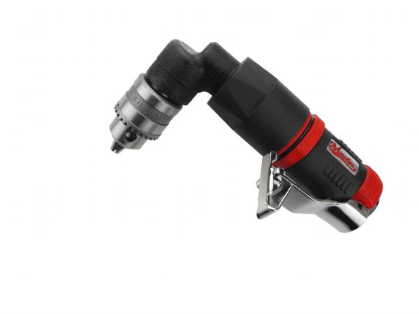 High Speed 1/4' Right Angle Air Drill with Lower Torque - Non Reversible - Keyed Jacobs Chuck - 4500 rpm